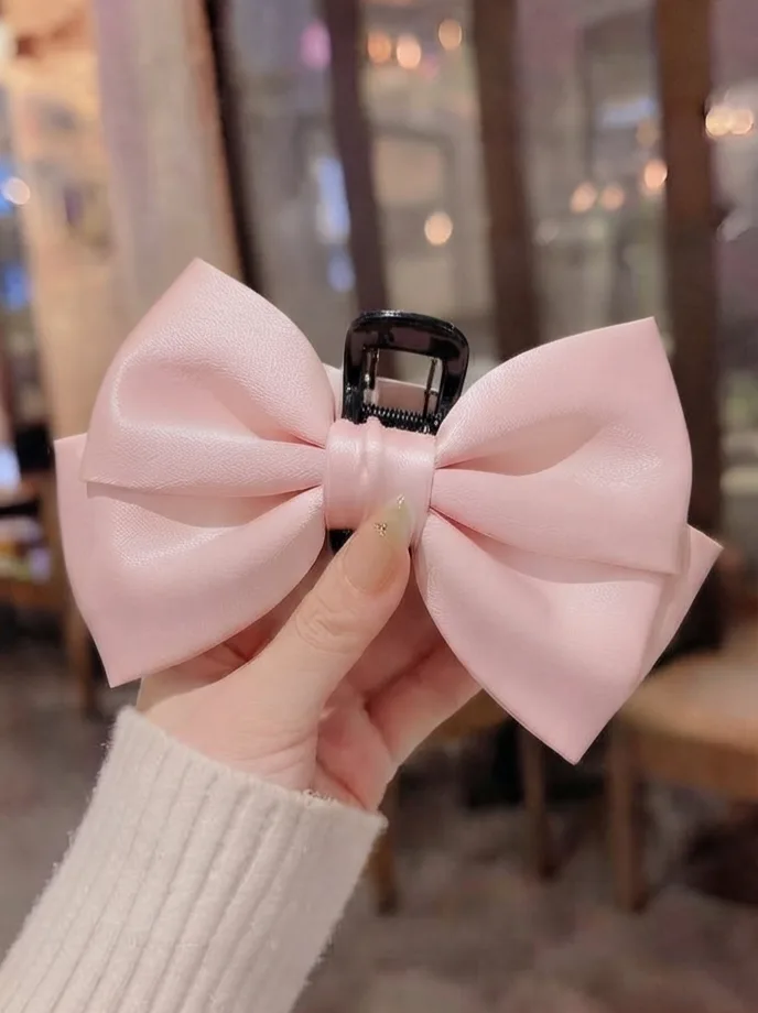 Satin bow claw clip — 3